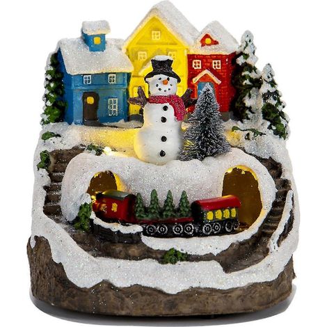 Maison de village de Noël avec décorations lumineuses et musicales - Cadeau de Noël pour un membre de la famille ou un ami (1/5)