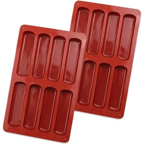 Silikon-Backformen für verschiedene Riegelgebäcke – 8 Müsliriegelformen – Antihaftbeschichtung – Schokoladenbrownies – Käsekuchen – Maisbrot (1/2)