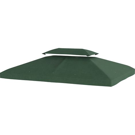 Toldo recambio 4x3 m con doble orificios drenaje protección UV verde