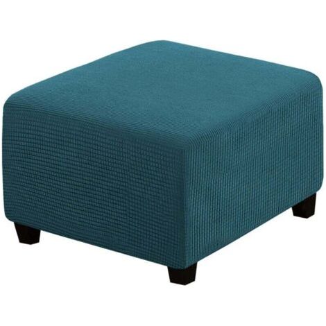 Stretch-Poufbezug, Schutzhülle für Poufs, Poufschutz, Pouf-Aufbewahrungshülle, Möbelschutz, weicher rechteckiger Schutzbezug mit Gummiband