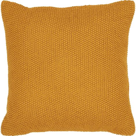 Cuscino Santos in cotone riciclato color ocra 45×45 cm