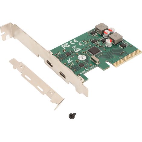 Carte d'extension PCIe vers USB 3.1 Gen 2, 2 ports Type-C, transfert 10 Gbps pour bureau (1/5)