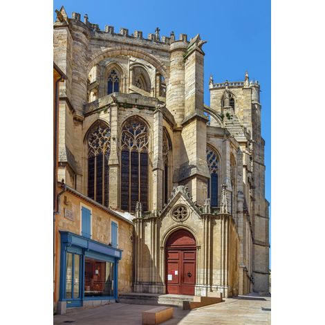 Tableau sur toile cathédrale Saint-Just-et-Saint-Pasteur de Narbonne 30x45 cm - Impression sur Toile Murale Décorative - Image imprimée en HD sur Toile - Toile sur Châssis en Bois FSC - Fabriqué en Fr (1/4)