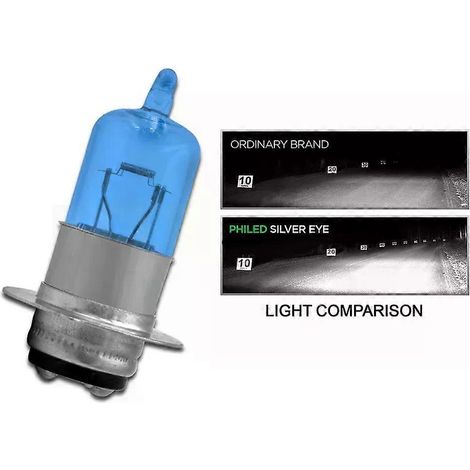 Ampoule halogène pour phare de moto 12 V ultra-lumineuse H6 T19 P15D blanche/jaune 6000 K