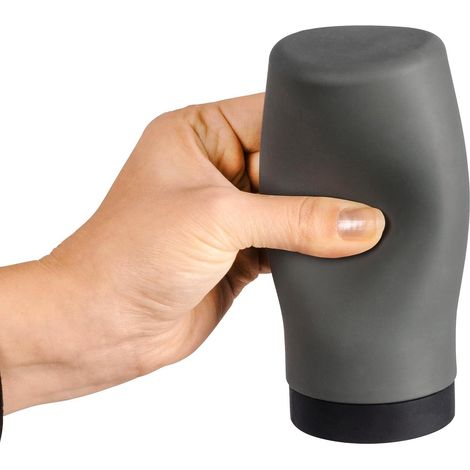 Distributeur Savon Silicone 250ml Gris Anti Fuite (1/4)