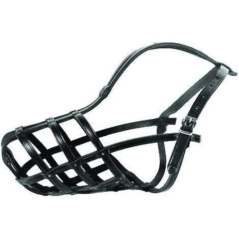 Muselière en cuir pour petits épagneuls, longueur 12 cm, circonférence 24 cm (1/3)