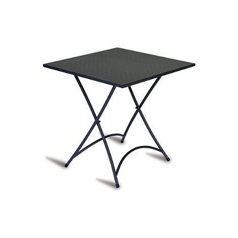Tavolino quadrato nero in ferro 70x70 cm, pieghevole. MALIGI HOME MG/PAPAIA Nero