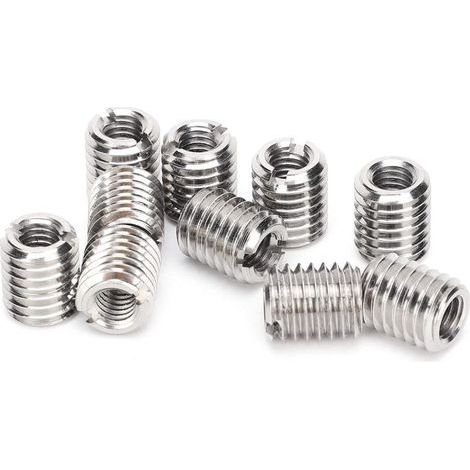 Écrous d’insertion réparateurs M6/M10 – Lot de 10 pièces en acier inoxydable 303, filetage femelle M6x1,0 et M10x1, longueur 12 mm (1/5)