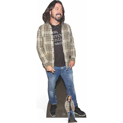 Figurine en carton  Dave Grohl (Nirvana, Foo Fighters) Chemise À Carreaux 182cm
