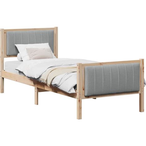 Estructura de cama con cabecera Marrón y gris claro 80 x 200 cm vidaXL (1/5)