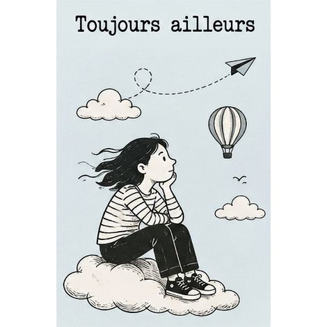 Plaque Métal Toujours Ailleurs Déco Poétique 30 x 20 cm (1/2)