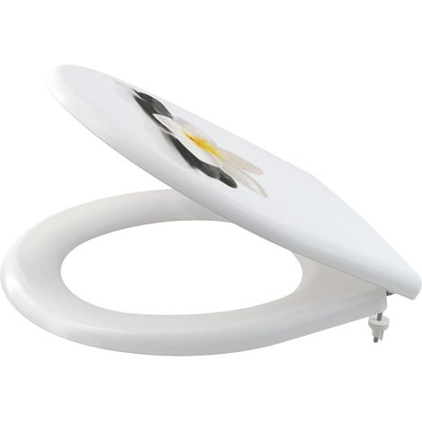 Alca - Siège de toilette, Softclose, blanc/fleuri A604 FLOWER (1/3)