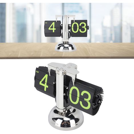 Horloge à page tournante automatique en acier inoxydable 304 de style européen, horloge de salon rétro et simple, petite horloge mécanique à balance tournante, horloge numérique verte 12 heures en aci (1/5)