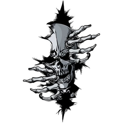 Crâne Tête De Mort Skull Horreur Stickers Décalque Autocollant Sticker Pour Voiture Véhicule Automobile Autocollant 12x18CM