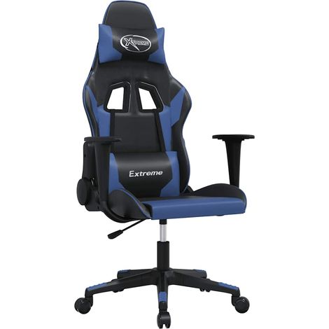 Maison Exclusive - Sedia da Gaming Massaggiante Nero e Blu in Similpelle (1/5)