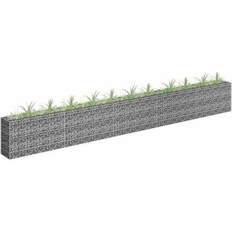 Lit surélevé à gabion-Jardinière en cage à pierre-Jardinière à gabion Acier galvanisé 450x30x60 cm (1/5)