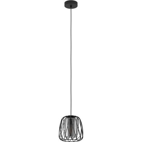 Lampada a Sospensione Paralume in Reticolato Nero Floresta Eglo (1/2)