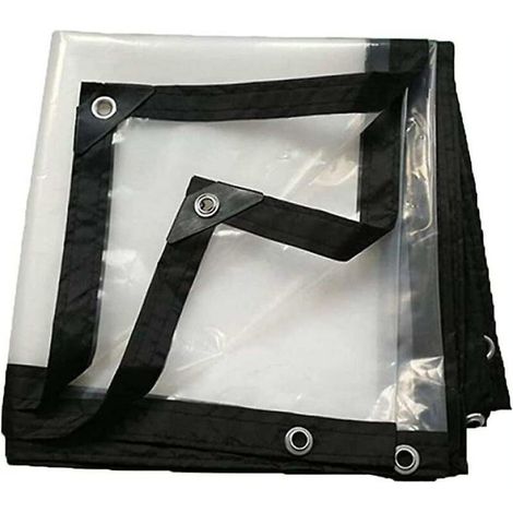 Bâche transparente imperméable avec œillets - Grande bache exterieur couverture imperméable, Protection Solaire, Imperméable et Résistante aux Intempéries pour meubles de jardin,piscine - 2x3m (1/4)