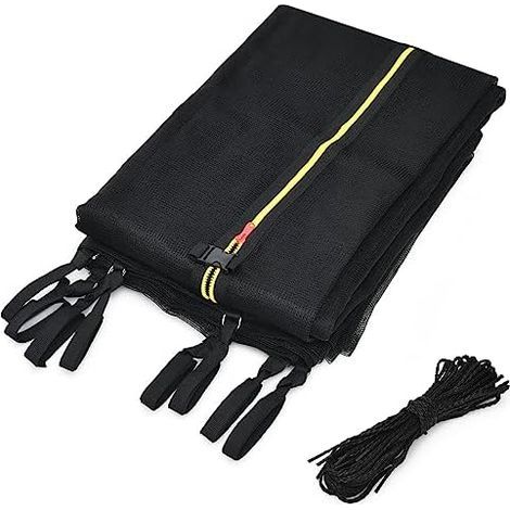 Filet Trampoline Rechange, de Sécurité pour Trampoline, Protection Ø 183/244/305/366/427/457/488 cm 6/8/12 Barres, avec Fermeture à Glissière - 244cm / 6 Poles