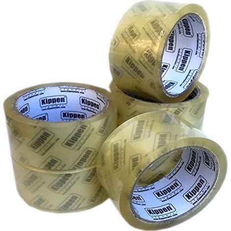 kippen 9004T1 - Confezione da 6 Rotoli di Nastro Adesivo Trasparente per Imballaggi. Misura: 50mt x 48mm. (1/2)