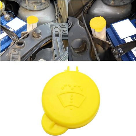 Couvercle De Réservoir De Lave-Glace, Bouchon Bouteille De Lave-Glace Pour Voiture, Bouchon Réservoir Pour Liquide Lave-Glace, Bouchon Bouteille Voiture, Pour MK6 2001-2008 1488251(Jaune) (1/5)