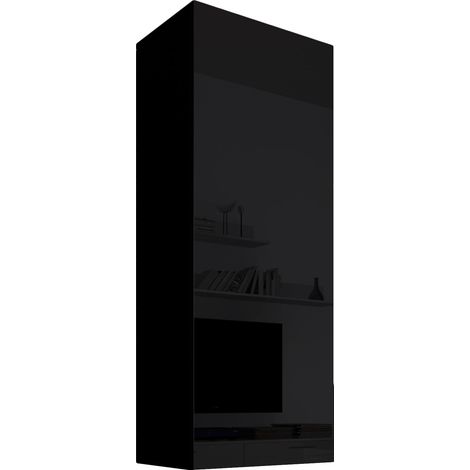 Armoire murale 1 porte – Meuble de rangement 40x126x29cm – Finition en mélamine mate et MDF brillant – Système d'ouverture push-click – Lettiemobili