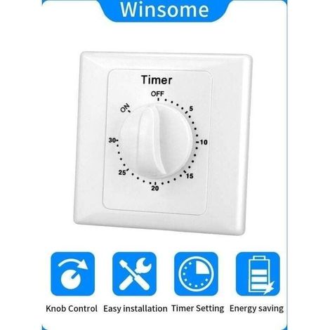 AC 220 V Interrupteur Minuterie Pompe Haute Performance Commande lectronique Compte Rebours Mcanique Socket Time Switch-30min (1/5)