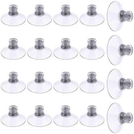 Ventouse a visser, 20 Pièces 40mm Ventouses Transparentes avec Filetage, Extra Fortes PVC Plastique Suspension Rideau Isolant Ventouse pour Camping Car, Fenêtre, Salle de Bain, Van