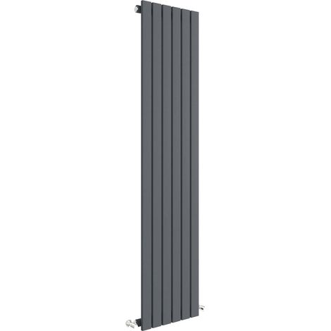 Square Vertical Single Panel Radiator - 1500mm x 354mm - 2041 BTU - Anthracite