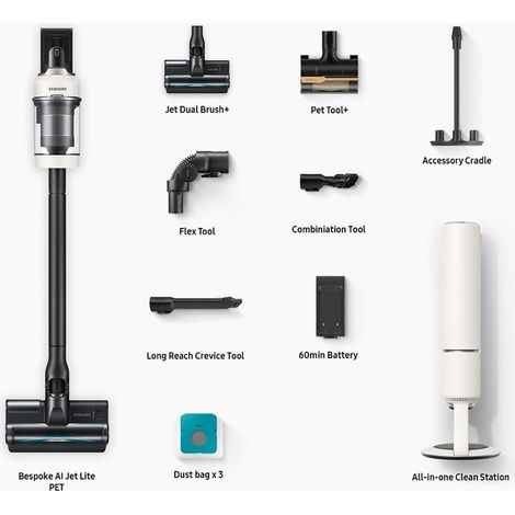 Samsung Staubsauger Elite 2023 grau kabellos 2-in-1
