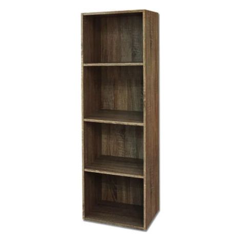 Libreria mensole Scaffale casa ufficio soggiorno Desing Moderno di colore Noce scuro - cm 40x29x132