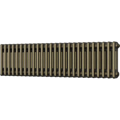 Alpha - Antique Brass Column Radiator H300mm x W1177mm 3 Column (1/2)