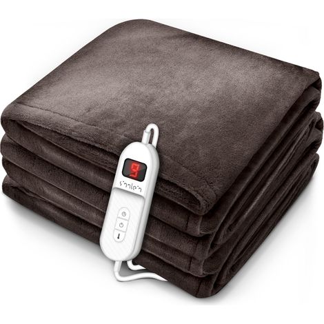 sinnlein® Heizdecke elektrisch 160x120cm Braun Wärmeunterbett XXL Heizmatte Abschaltautomatik