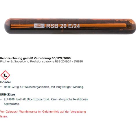 Cartouche de réaction FISCHER RSB20E24