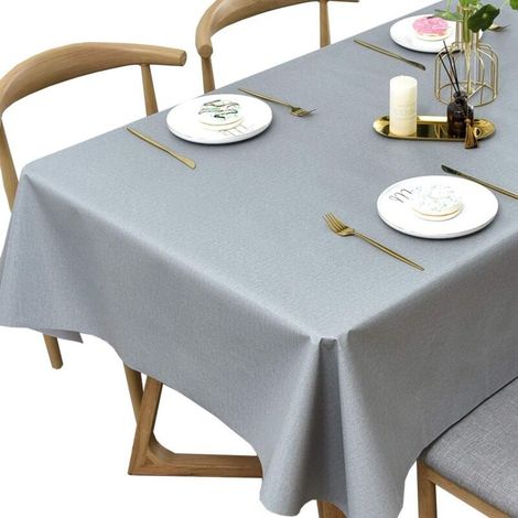 Nappe en lavable. Protège bureau rectangulaire imperméable 140 x 140 cm Plastique PVC (1/4)