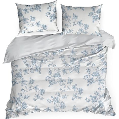 Parure de lit Printemps/99 pivoines bleues 220x200 cm satin (1/5)