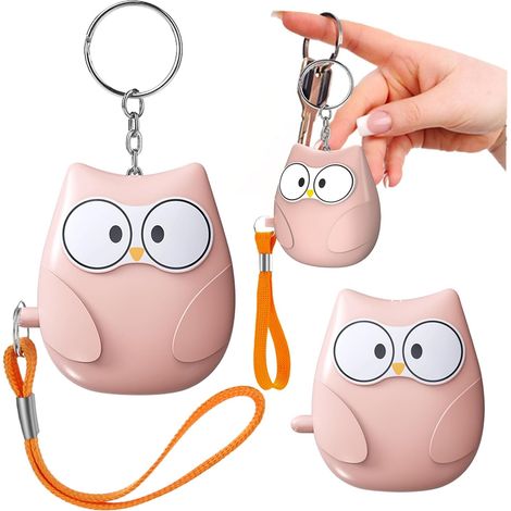 Alarme personnelle, alarme d'autodéfense 130 dB avec lumière LED et porte-clés, pour enfants, adultes et personnes âgées, rose, lot de 3