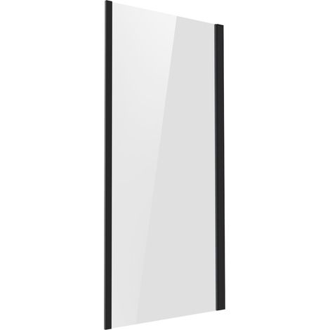 Baridi DH297 Side Panel for Sliding Shower Doors, 6mm Tempered Glass - Black (1/5)