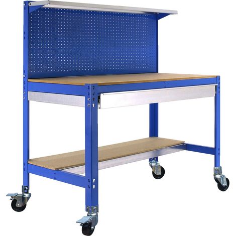 Simonrack Metallwerkbank Blau 152 cm breit (1/2)