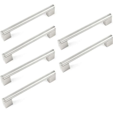 Moderne europäische Schubladengriffe – 160 mm Lochabstand – Ideal für Küchenschränke und Möbel – Gebürstete Oberfläche – 6er-Set (1/5)