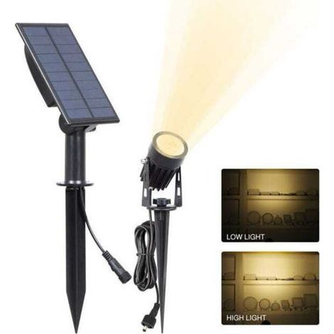 (3000K), Lampe solaire extérieure, Lampe solaire pour jardin, IP65, 2 niveaux de luminosité, éclairage pour arbres, terrasses et sentiers de jardin (1/5)