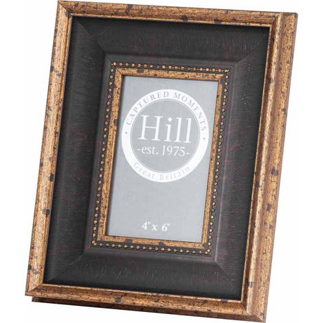 Antique Beaded 4X6 Photo Frame - Wood - L3 x W21 x H26 cm - Black/Gold