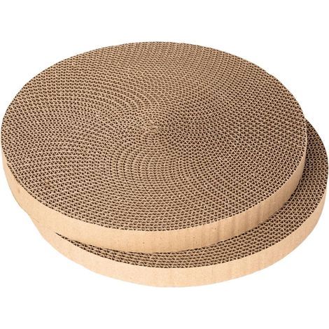 Round Cat Scratch Card Replacement Pack - Diameter 33 cm, Thickness 2.8 cm - Cardboard Scratch Card Replacement Pad (2 pieces)