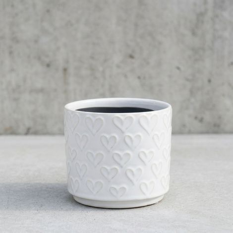 Welcome White Heart Display Planter (1/2)