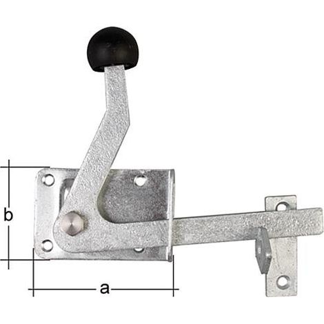 Banyo – Verrou à deux entrées 80x55mm – Acier galvanisé pour extérieur – 4 trous de fixation – Résistant aux intempéries