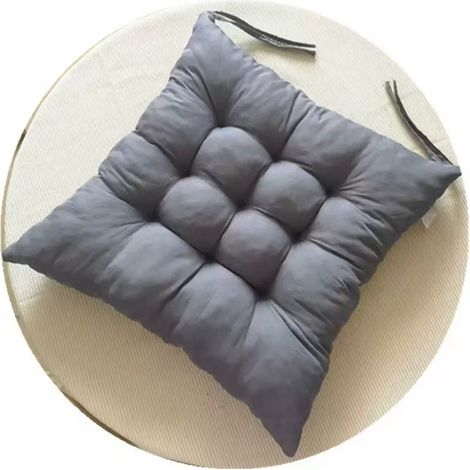 Set di 1 cuscino per seduta (40 x 40 x 3 cm), dotato di cinghie di fissaggio, adatto per uso interno ed esterno - (Grafite) (1/5)