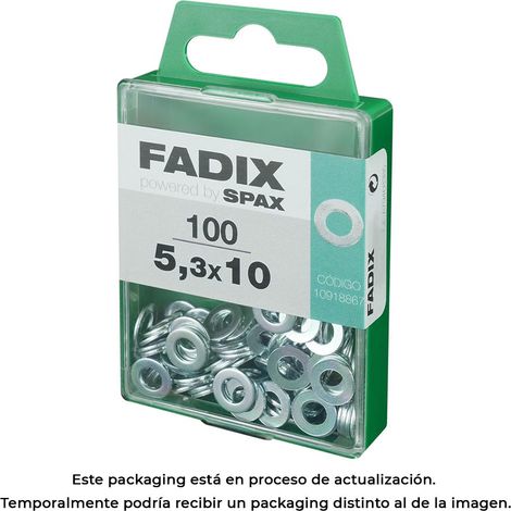 Schachtel mit 100 Einheiten Zink-Flachscheiben 5,3 x 10 mm Fadix (1/3)