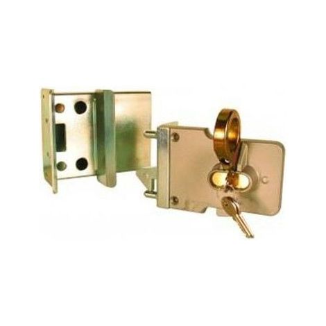 Serrure manuelle pour portail coulissant en applique - avec gâche 380