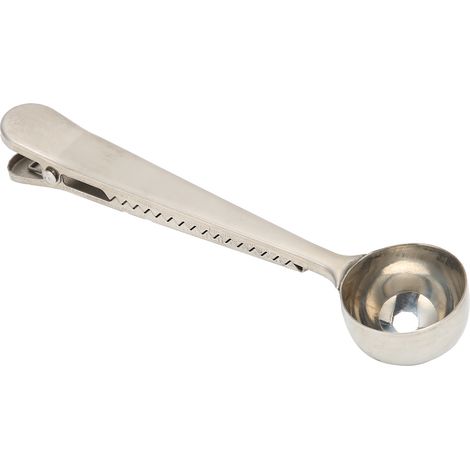 Cuillère doseuse à café, cuillère doseuse à café en acier inoxydable, cuillère à lait en poudre, avec clip, cuillère à grains de café, cuillère à poudre, cuillère à thé (1/5)