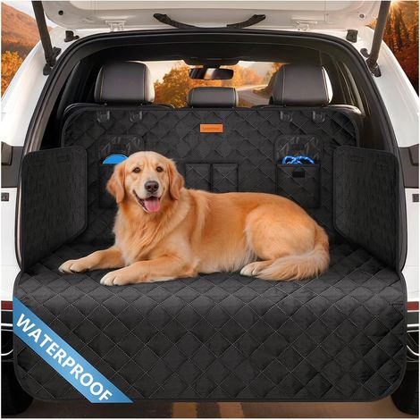 Protection Coffre Voiture Chien Universelle, Couverture Chien Auto Imperméable, Tapis Coffre Antidérapant avec Protection Latérale 4 Poches pour Plupart Voiture, 180 x 102 cm (1/5)